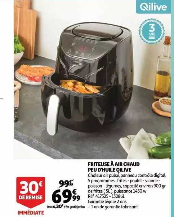 friteuse à air chaud peu d'huile qilive