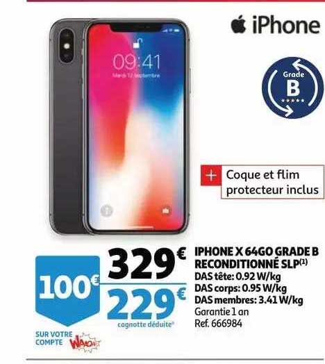 iphone x64go grade b reconditionné slp