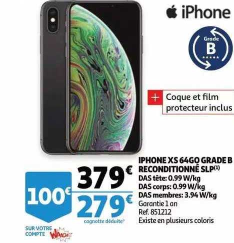 Iphone Xs 64 Go Grade B Reconditionné Slp