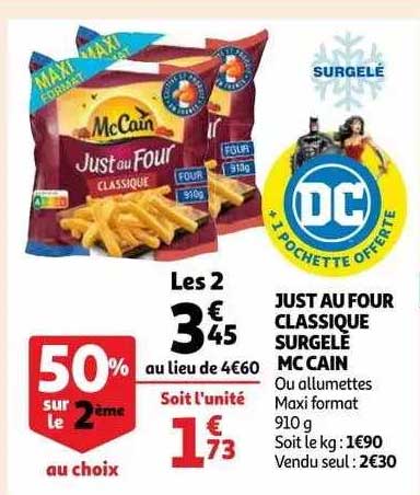 just au four classique surgelé mc cain