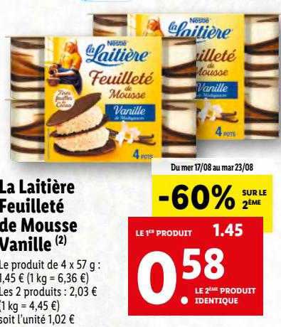 La Laitière Feuilleté De Mousse Vanille