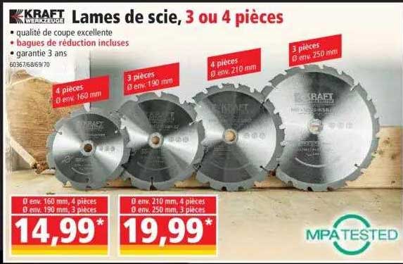 lames de scie, 3 ou 4 pièces kraft werkzeuge