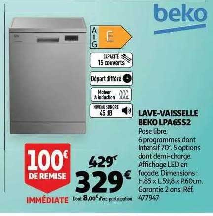 lave-vaisselle beko lpa65s2