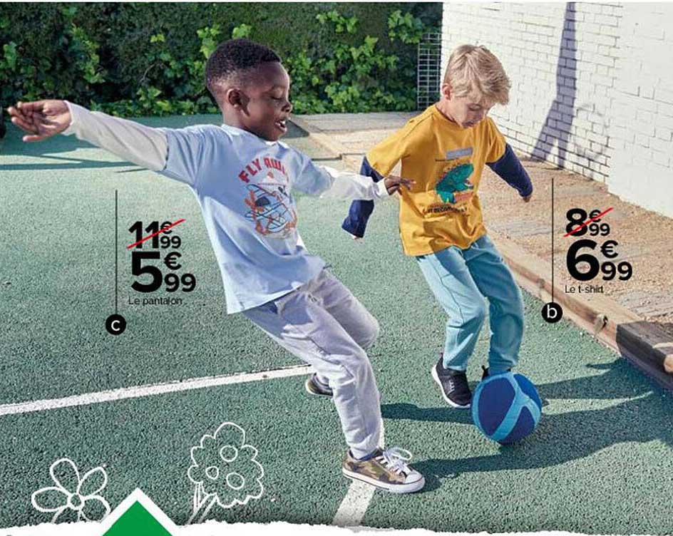 le pantalon, le t-shirt