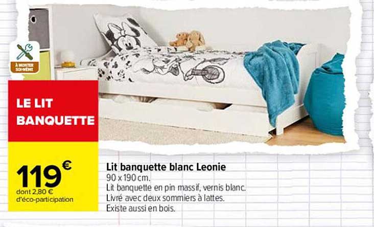 lit banquette blanc léonie