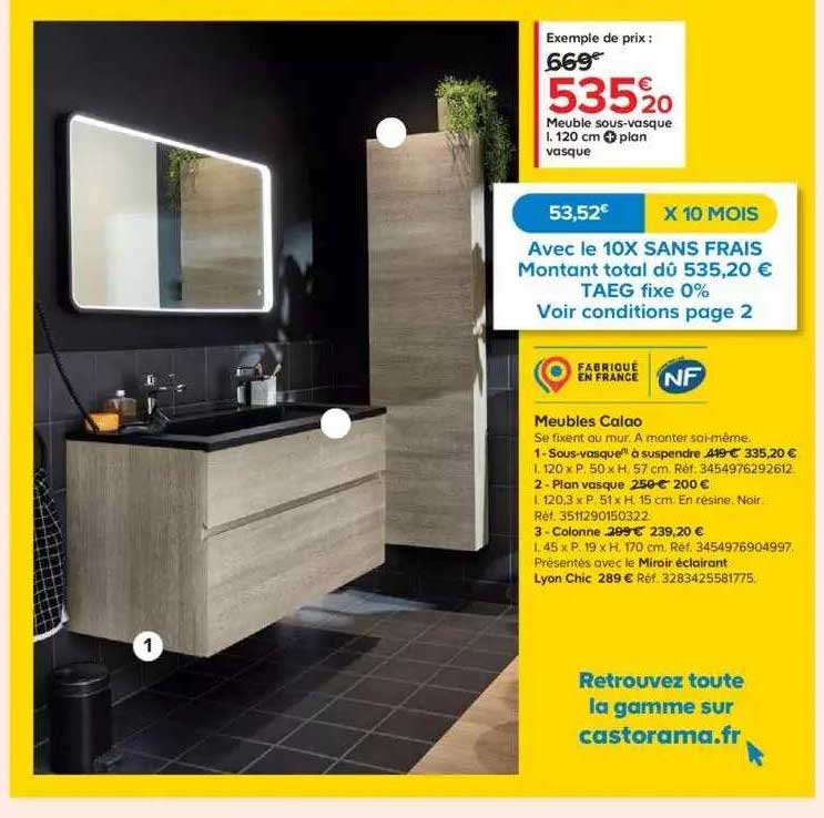 meuble sous-vasque calao