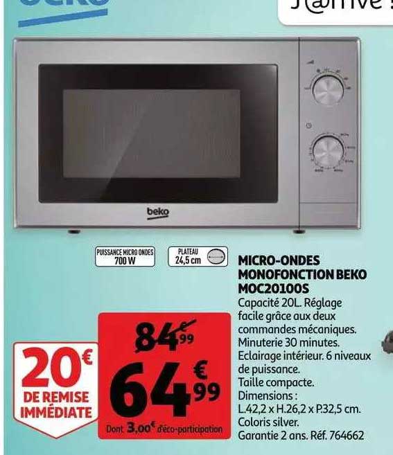 Micro-ondes Monofonction Beko Moc20100s Beko