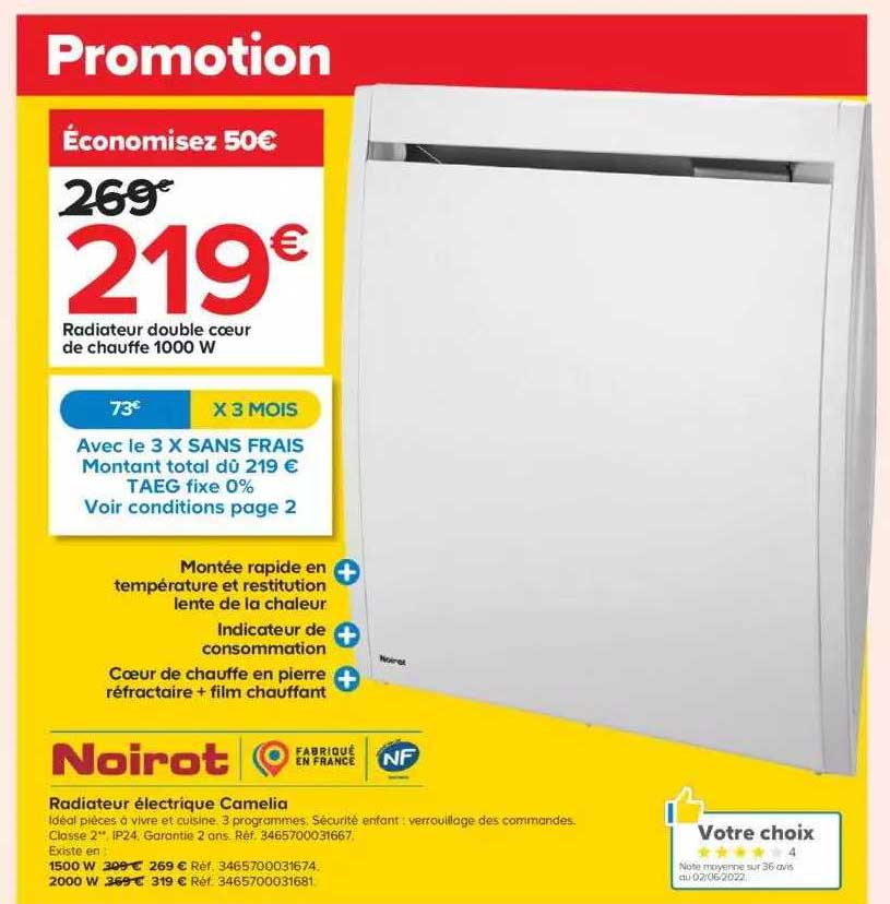 noirot radiateur double-coeur de chauffe