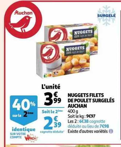 Nuggets Filets De Poulet Surgelés Auchan