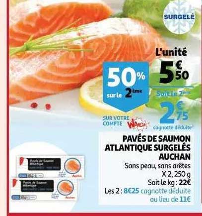 Pavés De Saumon Atlantique Surgelés Auchan