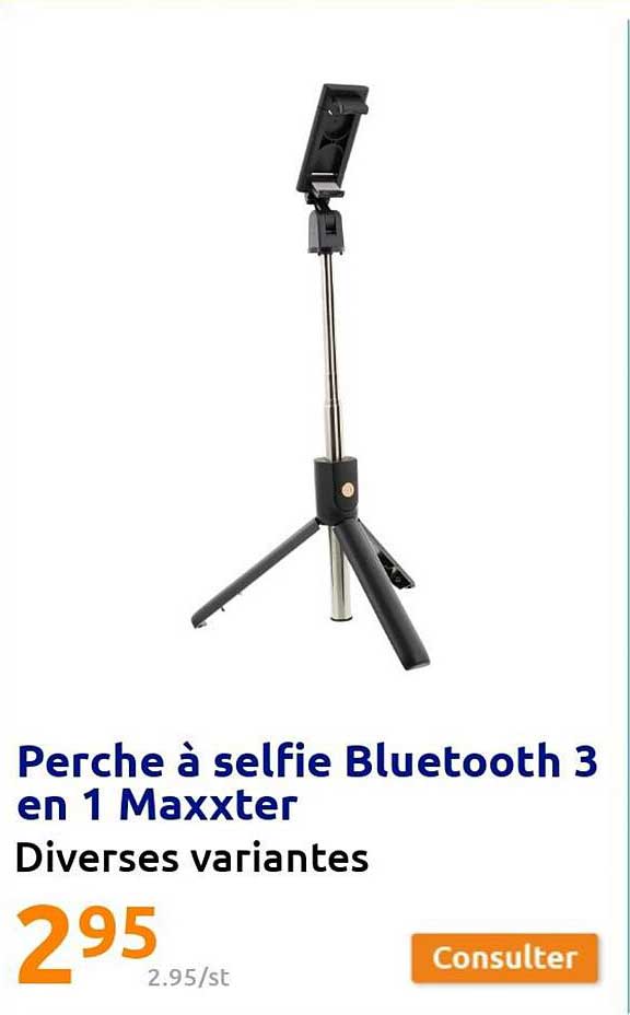 perche à selfie bluetooth 3 en 1 maxxter