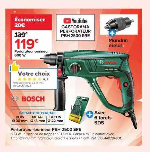 perforateur-burineur pbh 2500 sre