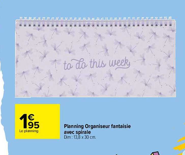 Planning Organiseur Fantaisie Avec Spirale