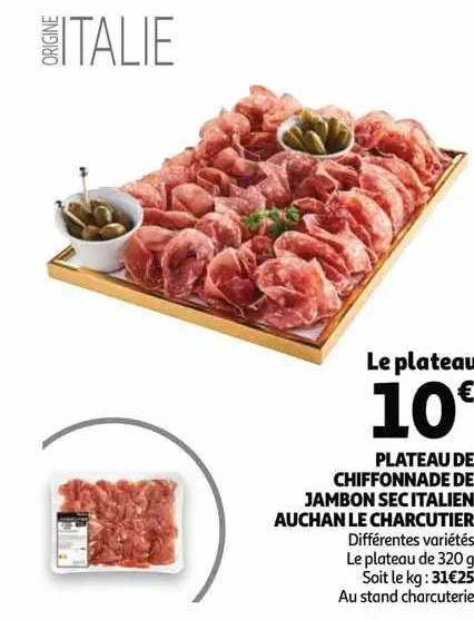 Plateau De Chiffonnade De Jambon Sec Italien Auchan Le Charcutier