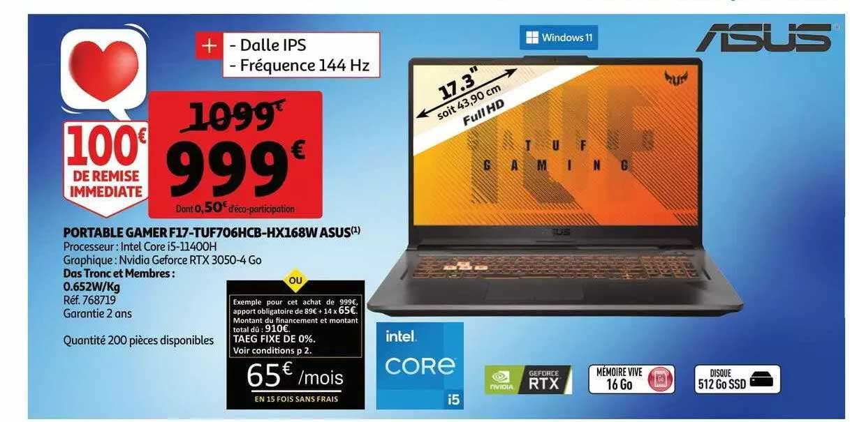 Portable Gamer F17-tuf706hcb-hx168w Asus