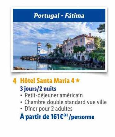 portugal - fátima : 4 hôtel santa maría 4*