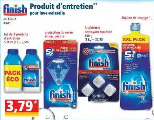 produit d'entretien pour lave-vaisselle finish