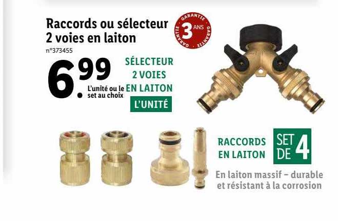 raccords ou sélecteur 2 voies en laiton