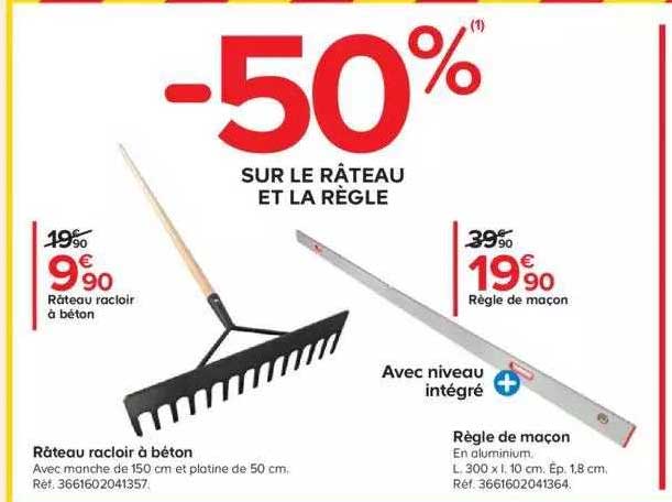 Râteau Racloir à Béton Ou Règle De Maçon