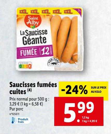 saucisses fumées cuites saint alby