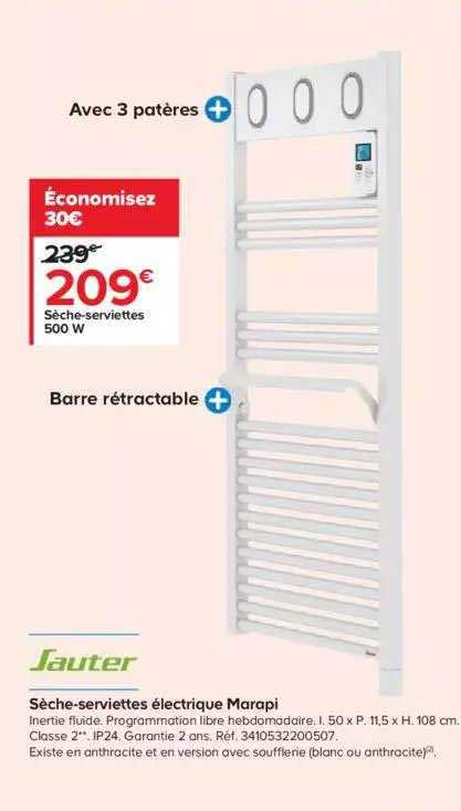 sauter sèche-serviettes électrique marapi