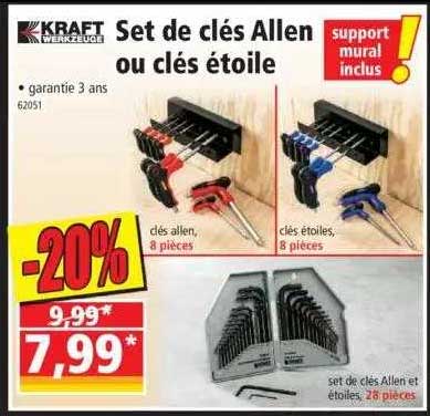 set de clés allen ou clés étoile kraft werkzeuge