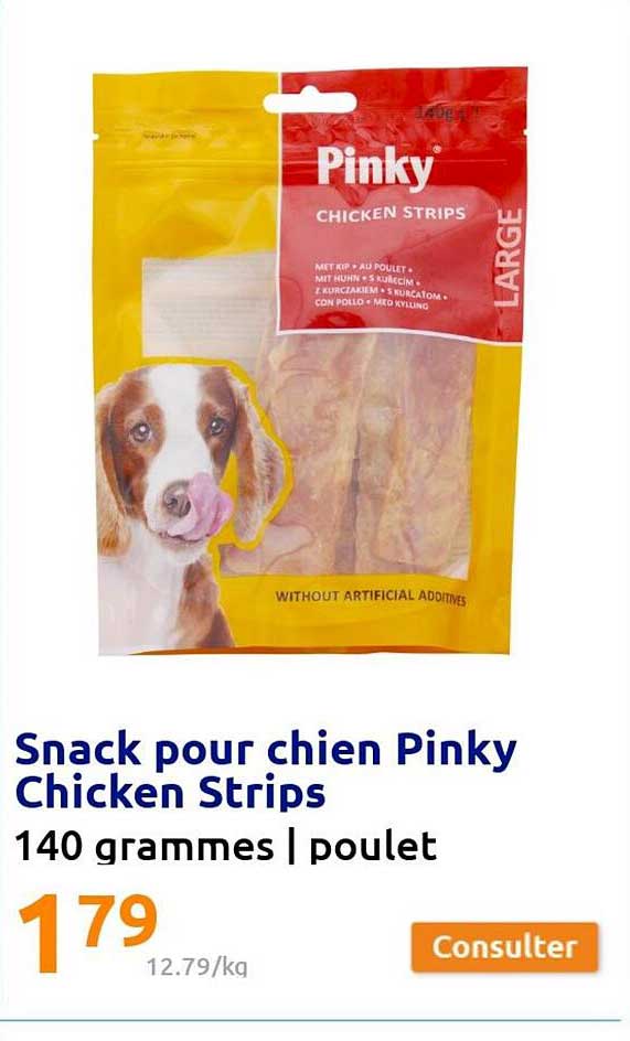 snack pour chien pinky chicken strips