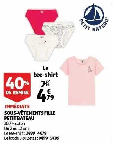 sous-vêtements fille petit bateau