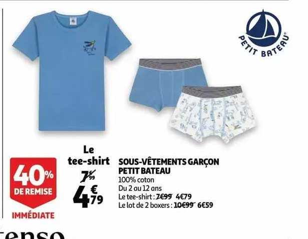 sous-vêtements garçon petit bateau