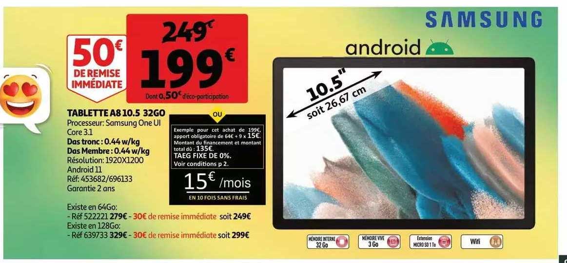 tablette a8 10.5 32go samsung