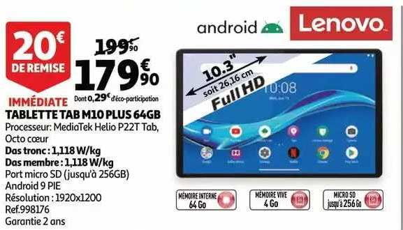 tablette tab m10 plus 64gb lenovo