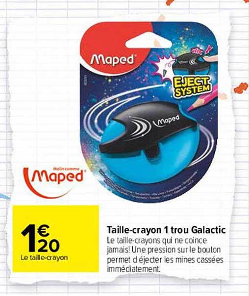taille-crayon 1 trou galactic maped
