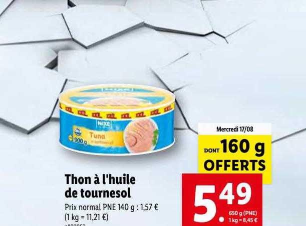 Thon à L'huile De Tournesol