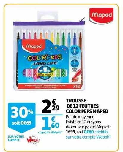 trousse de 12 feutres color peps maped