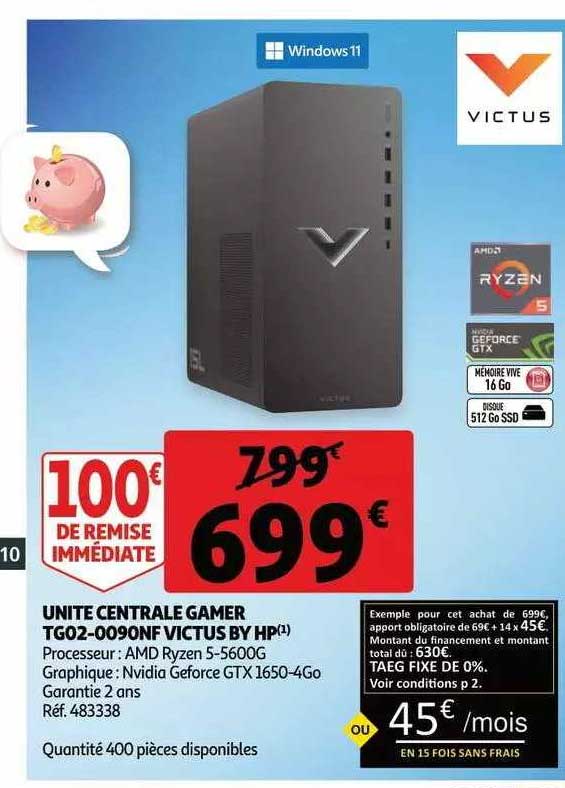 unité central gamer tg02-0090nf victus by hp