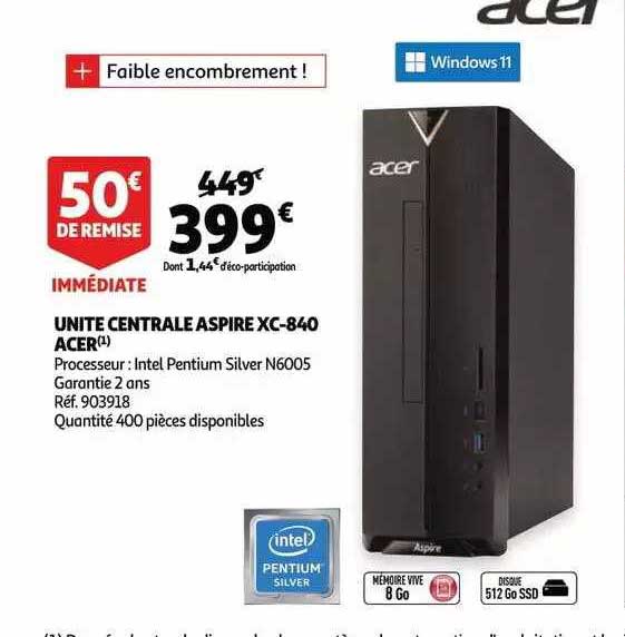 unité centrale aspire xc-840 acer