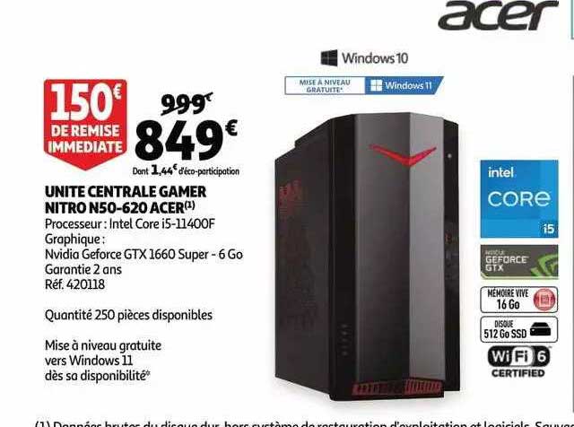 unité centrale gamer nitro n50-620 acer