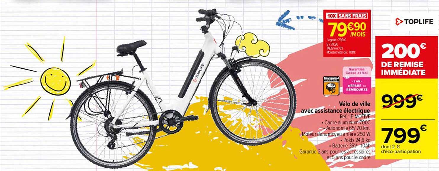 vélo de ville avec assistance électrique