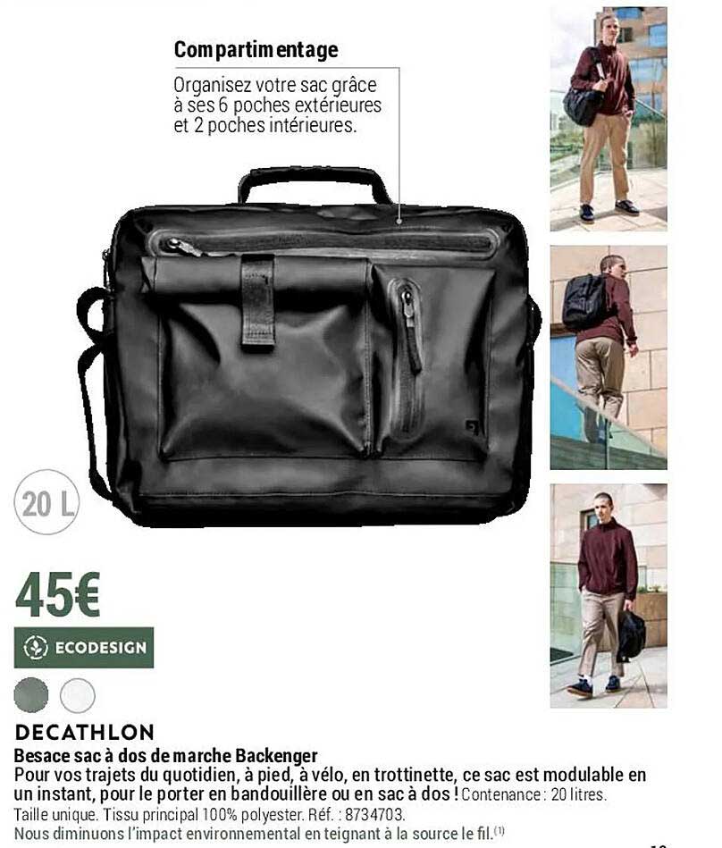 besace sac à dos de marche backenger decathlon