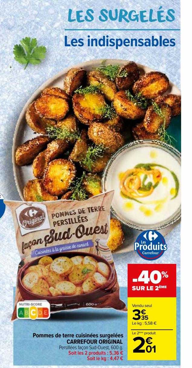 Pommes De Terre Cuisinées Surgelées Carrefour Original