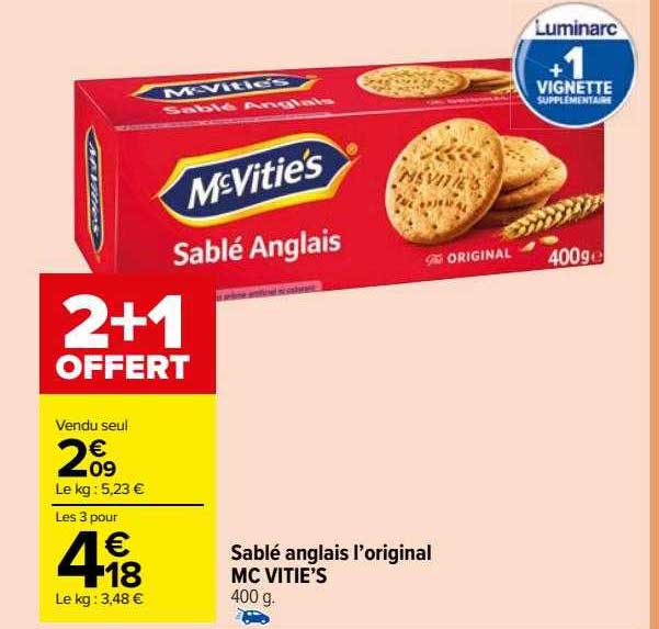 sablé anglais l'original mc vitie's