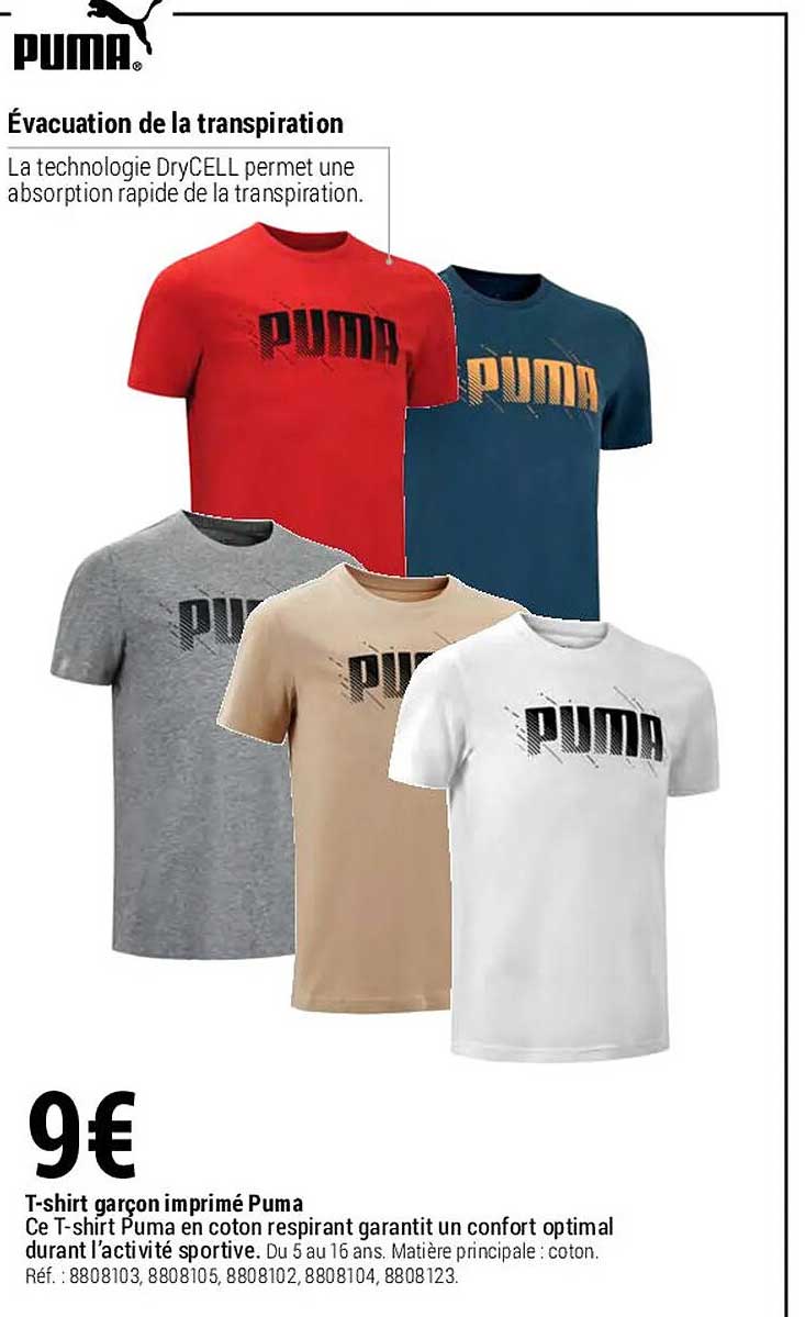 t-shirt garçon imprimé puma
