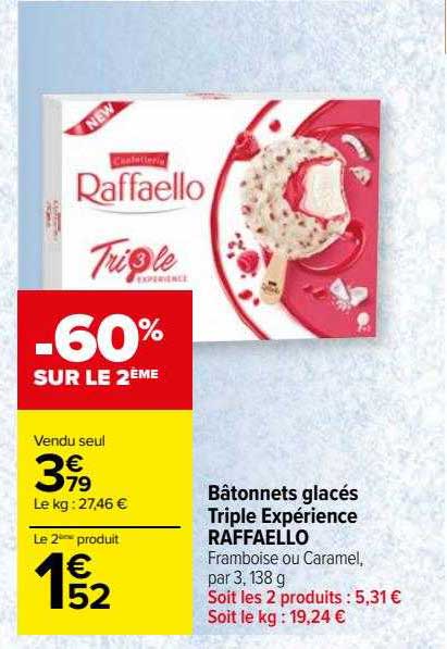 bâtonnets glacés triple expérience raffaello