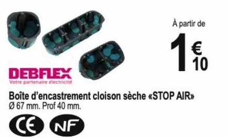 boîte d'encastrement cloison sèche «stop air»