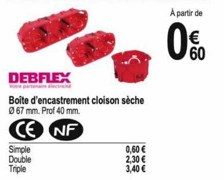 boîte d'encastrement cloison sèche