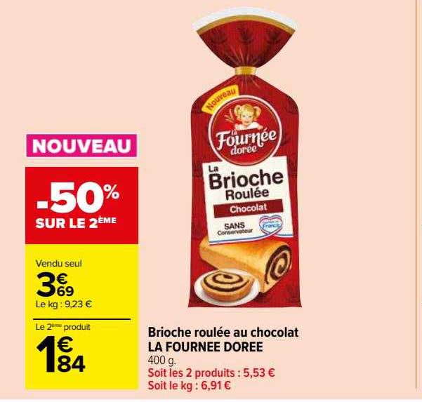 brioche roulée au chocolat la fournée dorée