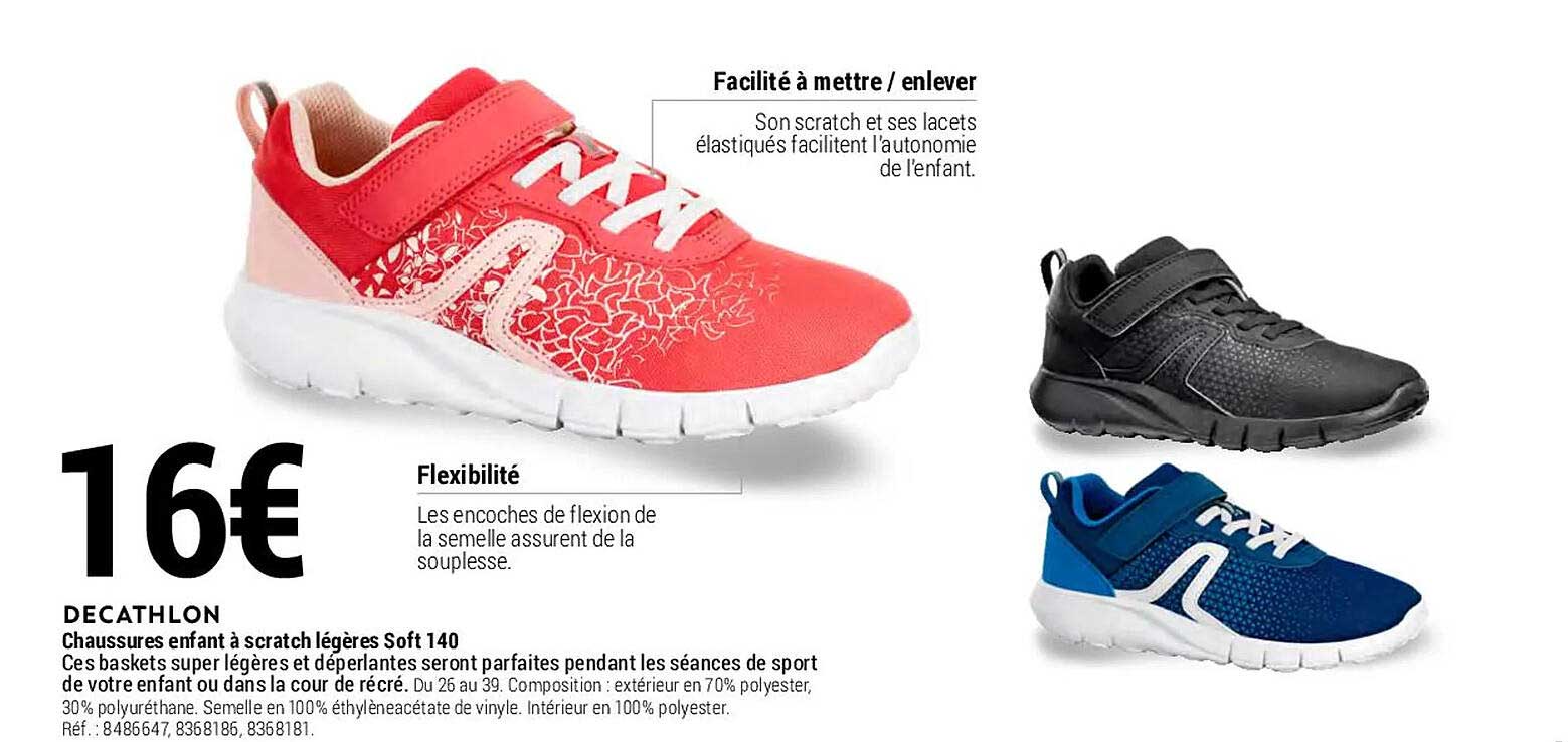 chaussures enfant à scratch légères soft 140 decathlon