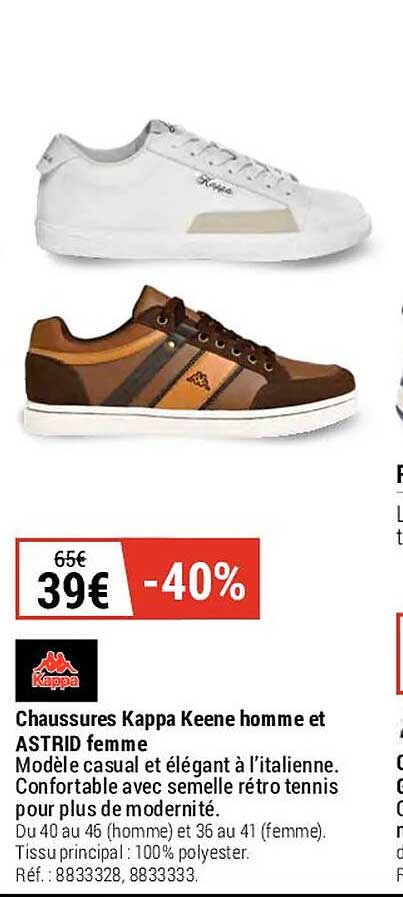 chaussures kappa keene homme et astrid femme