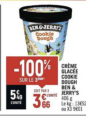 crème glacée cookie dough ben & jerry's