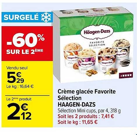 crème glacée favorite sélection häagen-dazs